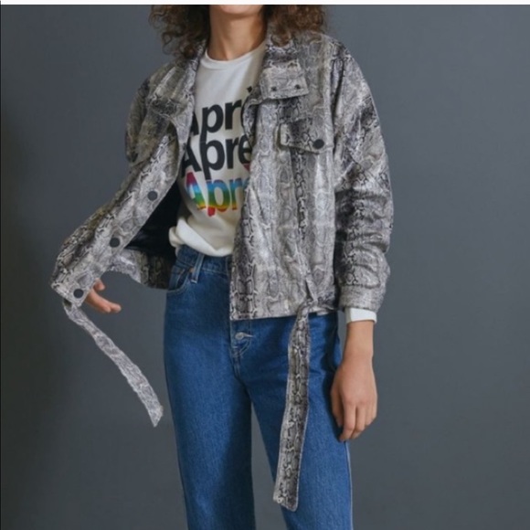 NWT Blank NYC Ari Snake-Printed Faux Leather L - Picture 3 of 6